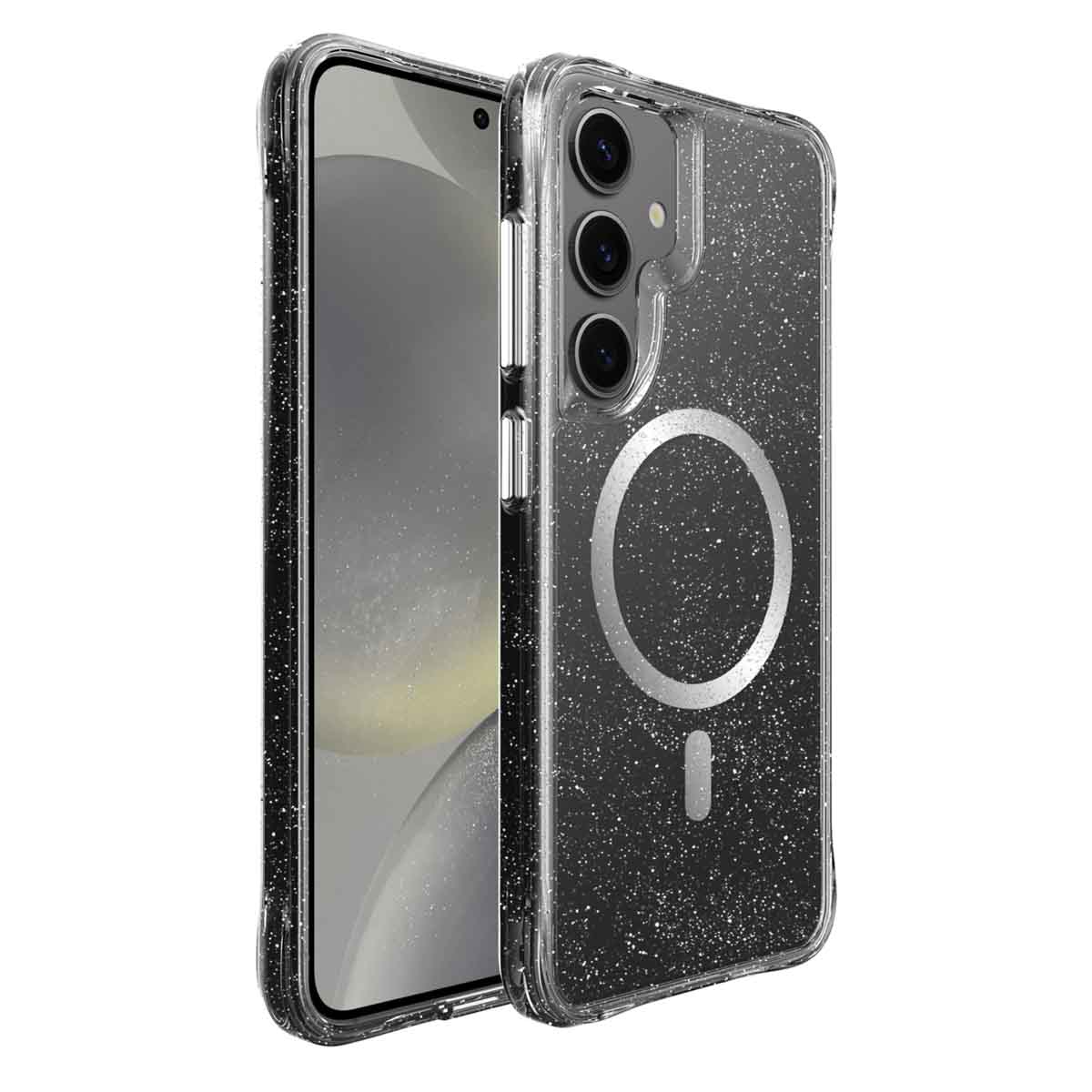 imoshion Clear Glitter Backcover met MagSafe voor de Samsung Galaxy S24 - Zilver