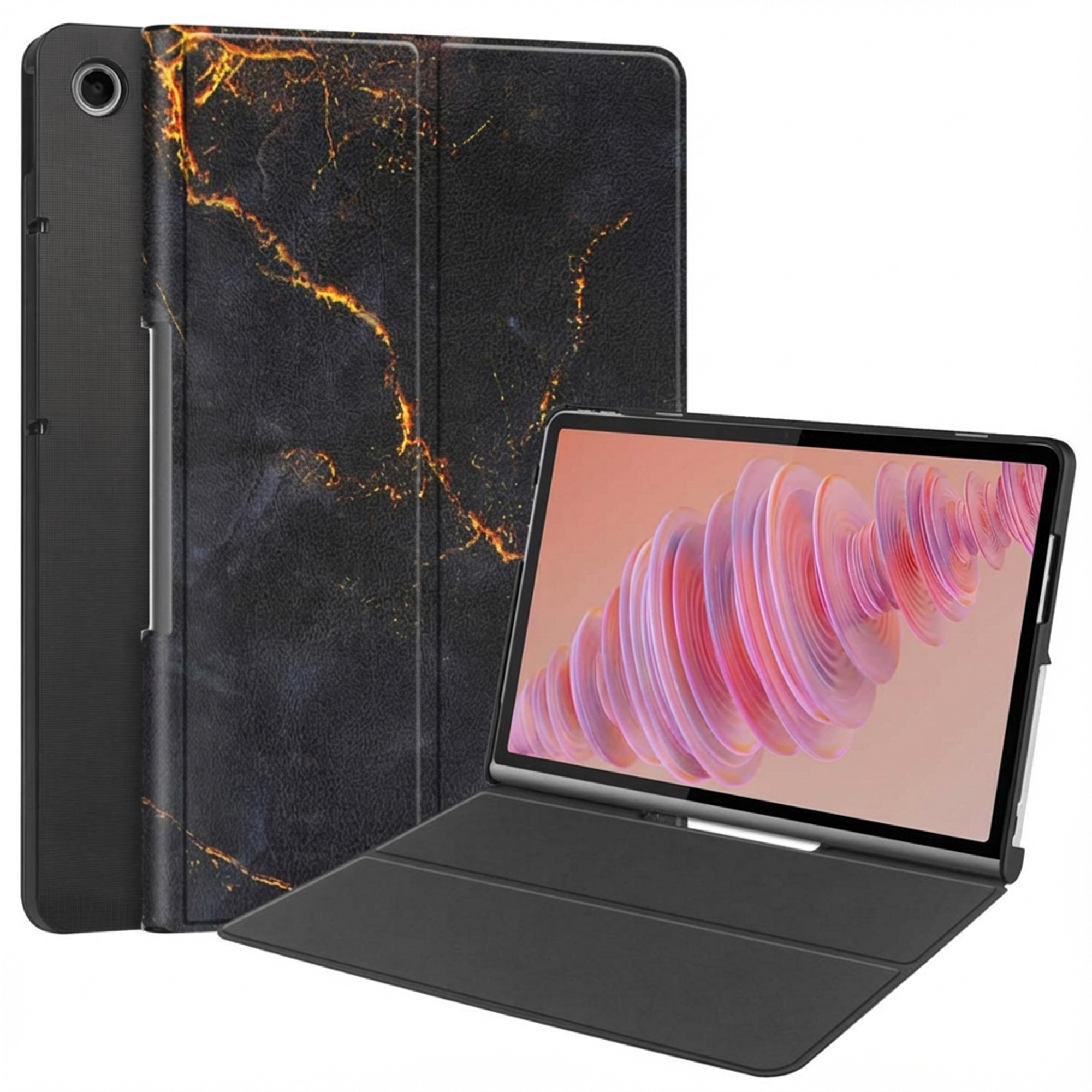 imoshion Design Bookcase voor de Lenovo Tab Plus - Black Marble