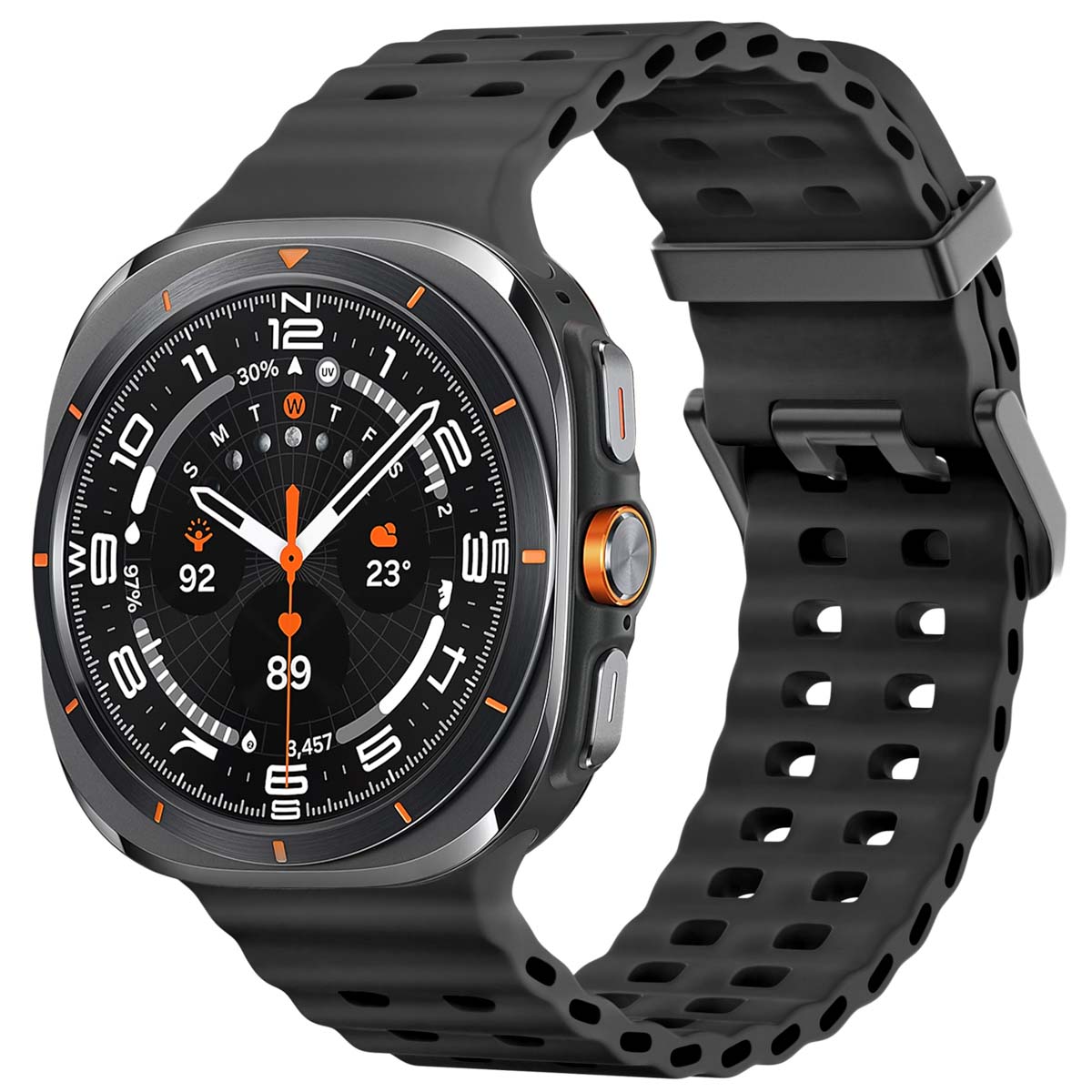 imoshion Bracelet Ocean en silicone Samsung Galaxy Watch Ultra 2 (2026) / Ultra (2024/2025) - Noir