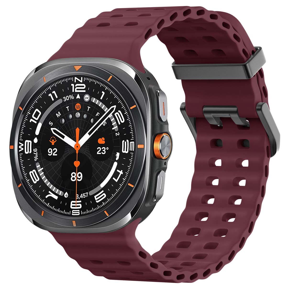 imoshion Ocean Siliconenband voor de Samsung Galaxy Watch Ultra 2 (2026) / Ultra (2024/2025) - Wine Red