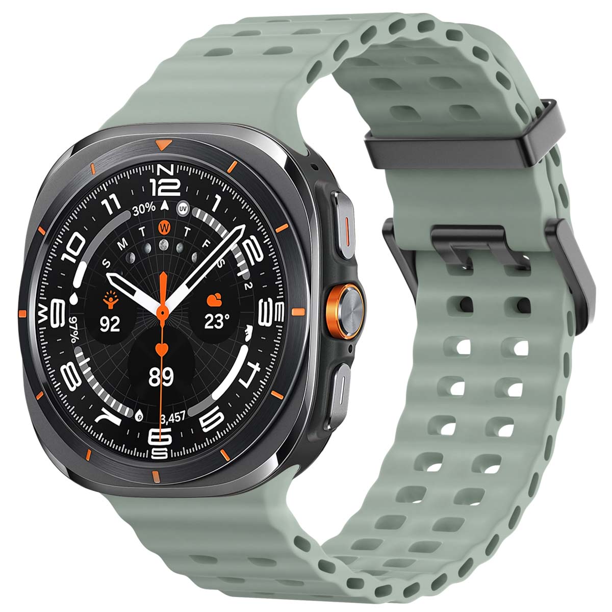 imoshion Bracelet Ocean en silicone Samsung Galaxy Watch Ultra 2 (2026) / Ultra (2024/2025) - Grayish Green