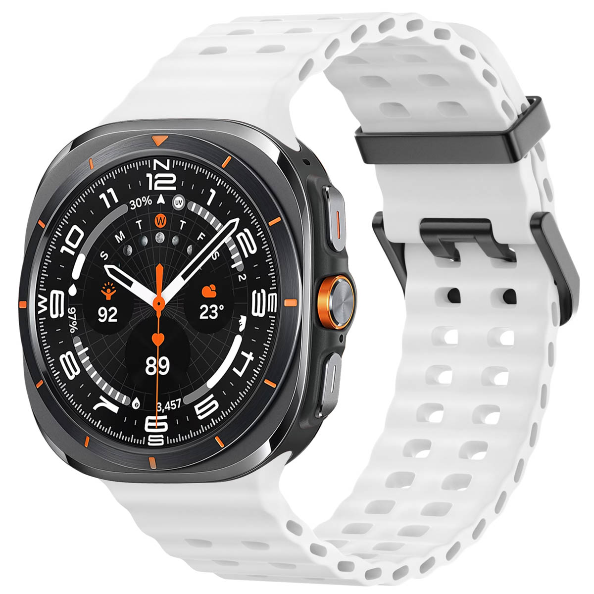 imoshion Ocean Siliconenband voor de Samsung Galaxy Watch Ultra 2 (2026) / Ultra (2024/2025) - Wit