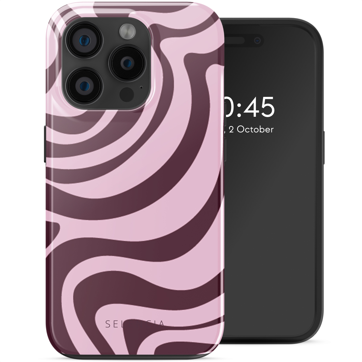 Selencia Coque arrière Vivid avec MagSafe Apple iPhone 15 Pro - Wavy Swirl Pink Plum
