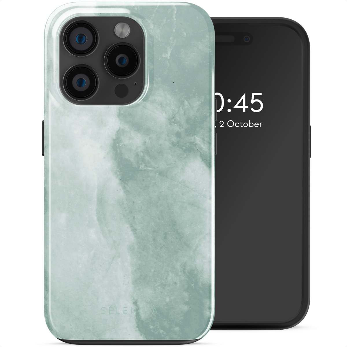 Selencia Coque arrière Vivid avec MagSafe Apple iPhone 15 Pro - Marble Grayed Jade