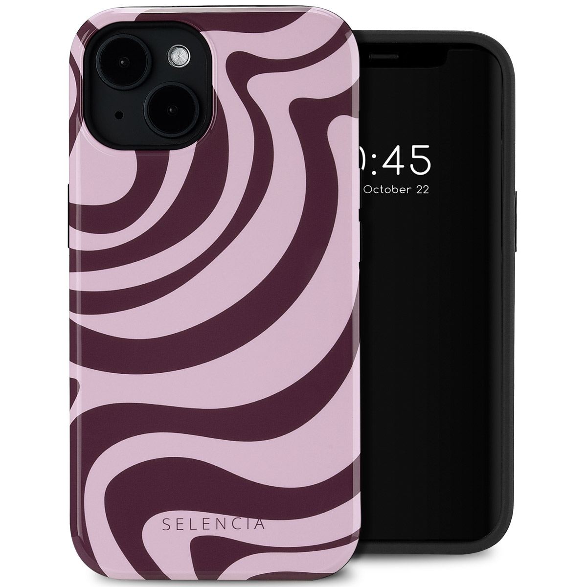 Selencia Vivid Backcover met MagSafe voor de Apple iPhone 14 - Wavy Swirl Pink Plum