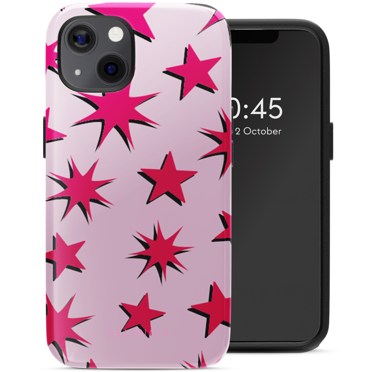 Selencia Coque arrière Vivid avec MagSafe Apple iPhone 13 - Stars Rubine Red Light Pink