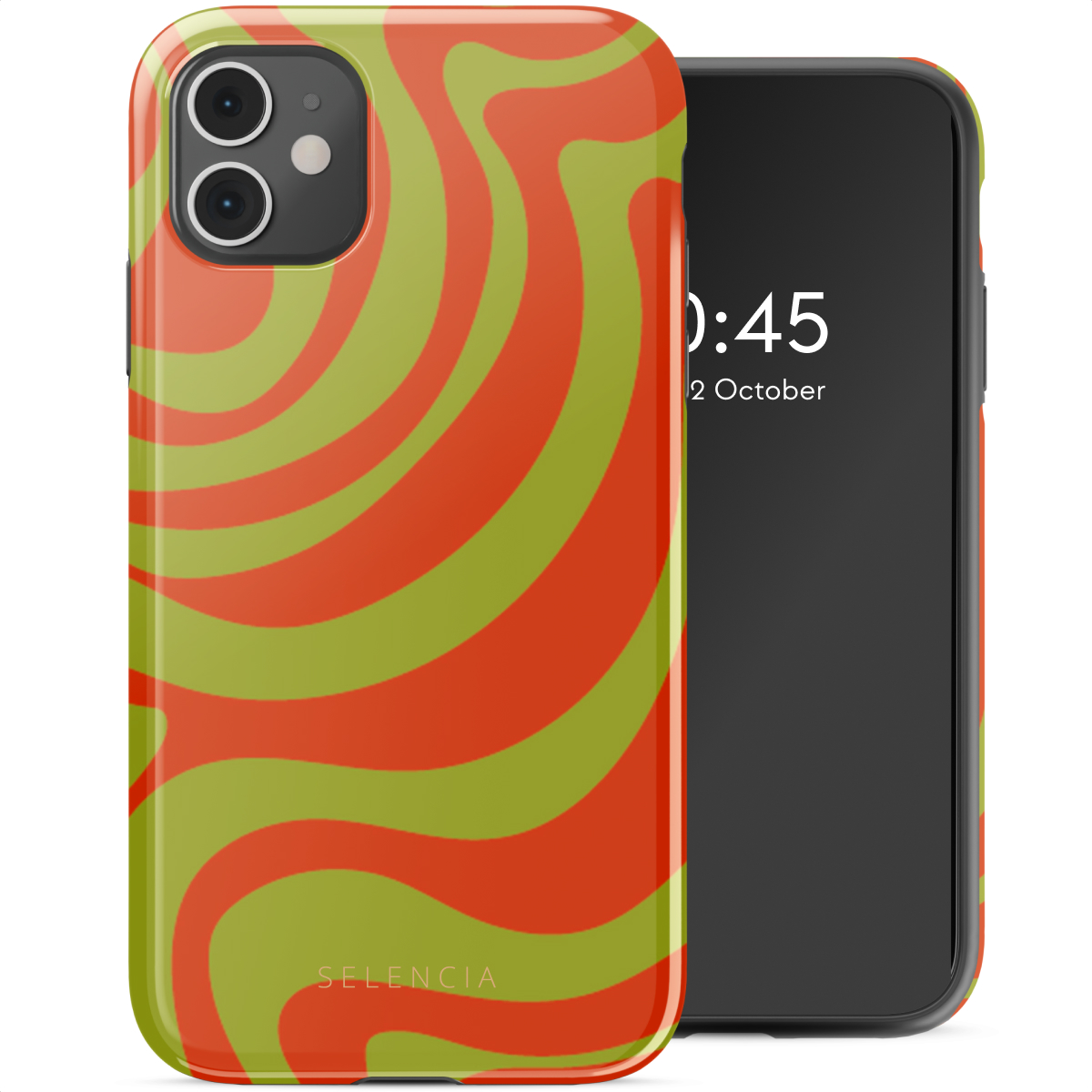 Selencia Coque arrière Vivid Apple iPhone 11 - Wavy Swirl Orange Fern