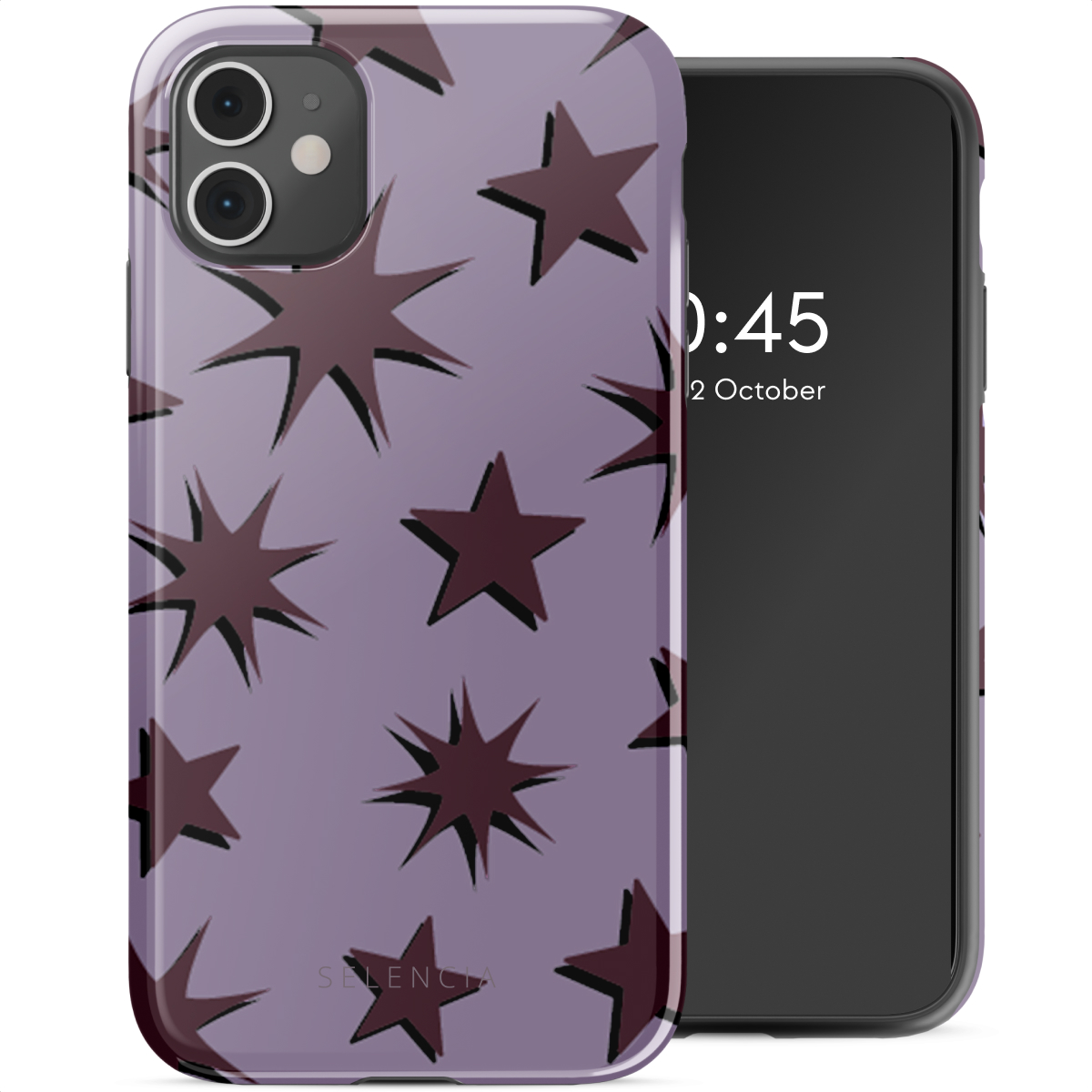 Selencia Coque arrière Vivid Apple iPhone 11 - Stars Plum Lilac