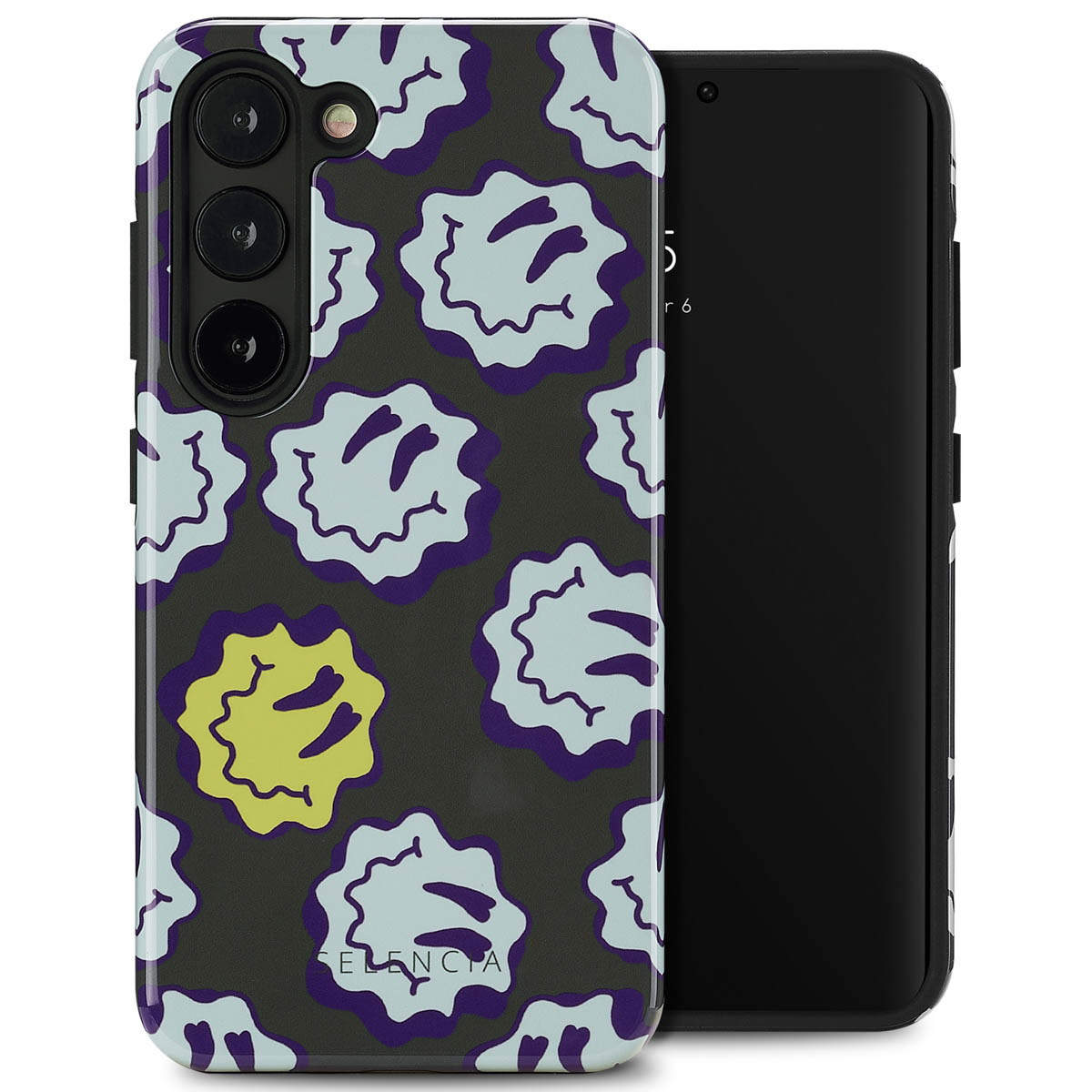 Selencia Coque arrière Vivid Samsung Galaxy S23 - Wavy Smiley Green