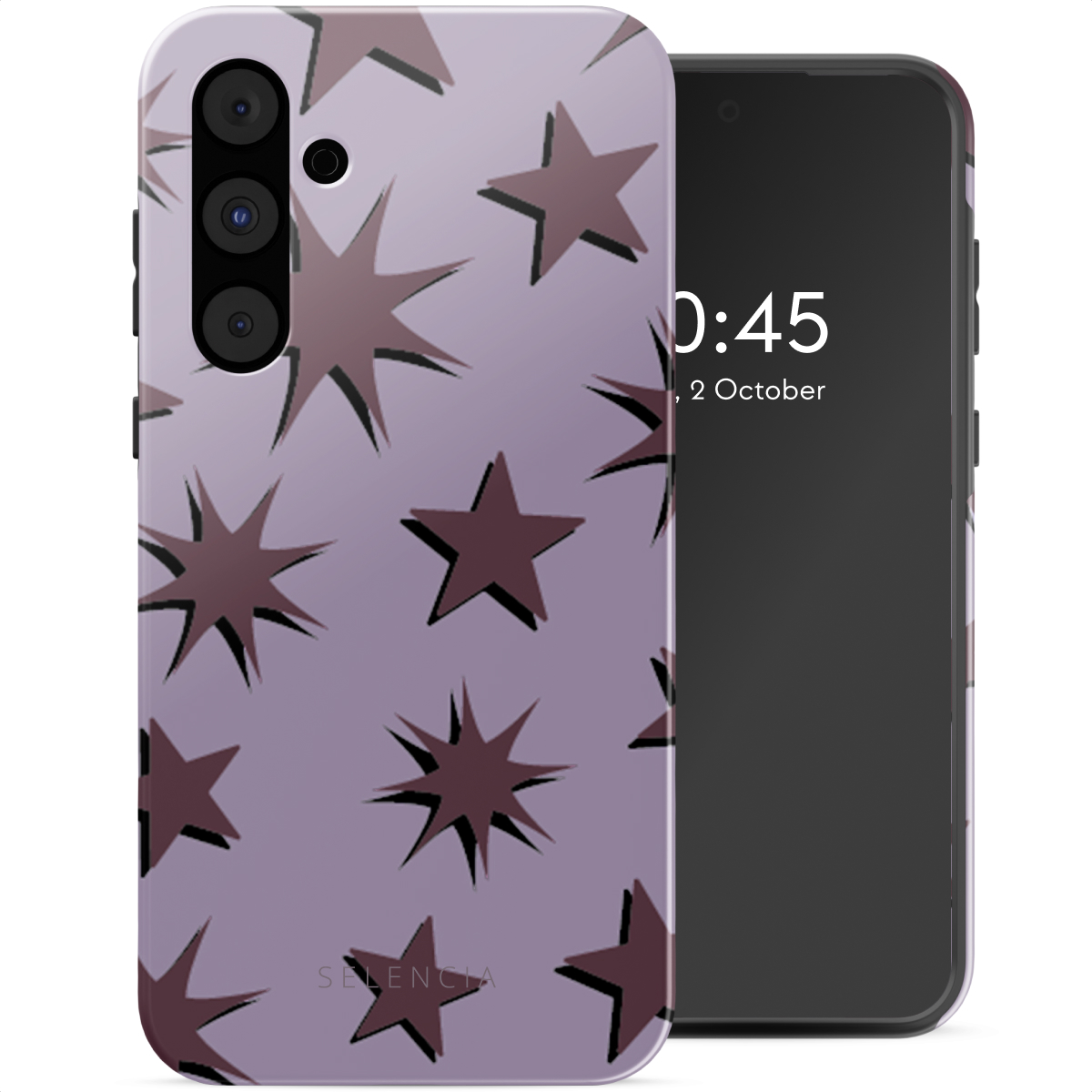 Selencia Coque arrière Vivid Samsung Galaxy A55 - Stars Plum Lilac