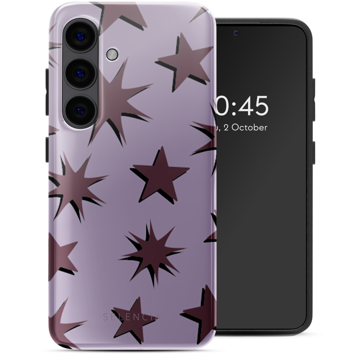 Selencia Vivid Backcover voor de Samsung Galaxy S24 - Stars Plum Lilac