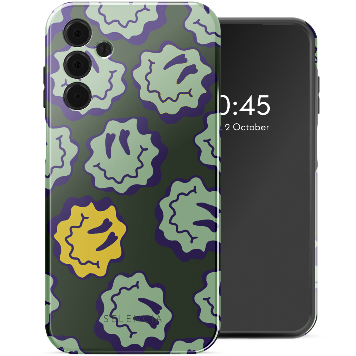 Selencia Coque arrière Vivid Samsung Galaxy A15 (5G) - Wavy Smiley Green