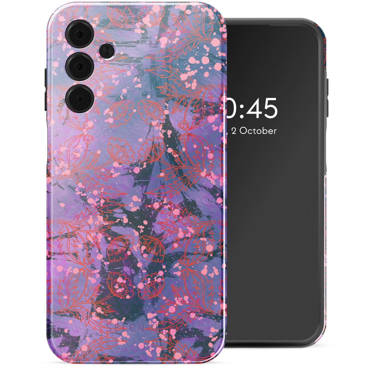 Selencia Coque arrière Vivid Samsung Galaxy A15 (5G) - Fresh Paint Flower Orange