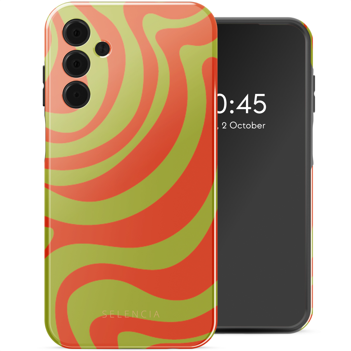 Selencia Coque arrière Vivid Samsung Galaxy A15 (5G) - Wavy Swirl Orange Fern
