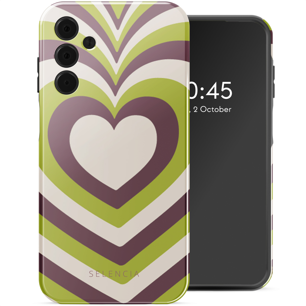Selencia Coque arrière Vivid Samsung Galaxy A15 (5G) - Double Hearts Plum Fern