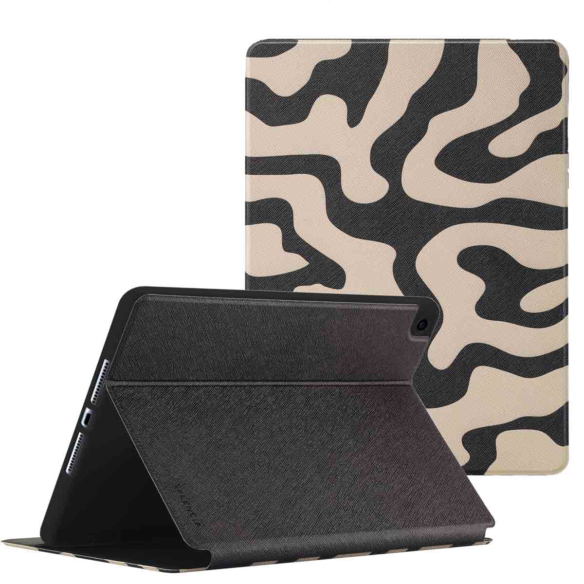 Selencia Vivid tablethoes voor de Apple iPad 9 (2021) 10.2 inch / iPad 8 (2020) 10.2 inch / iPad 7 (2019) 10.2 inch - Art Wave Black