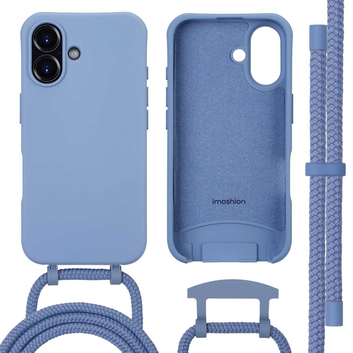 imoshion Color Backcover met afneembaar koord met MagSafe voor de Apple iPhone 16 - Ash Blue