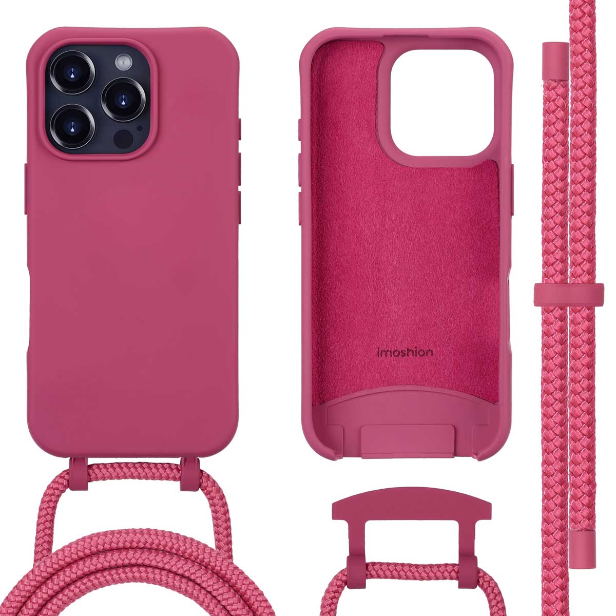 imoshion Color Backcover met afneembaar koord met MagSafe voor de Apple iPhone 16 Pro - Raspberry