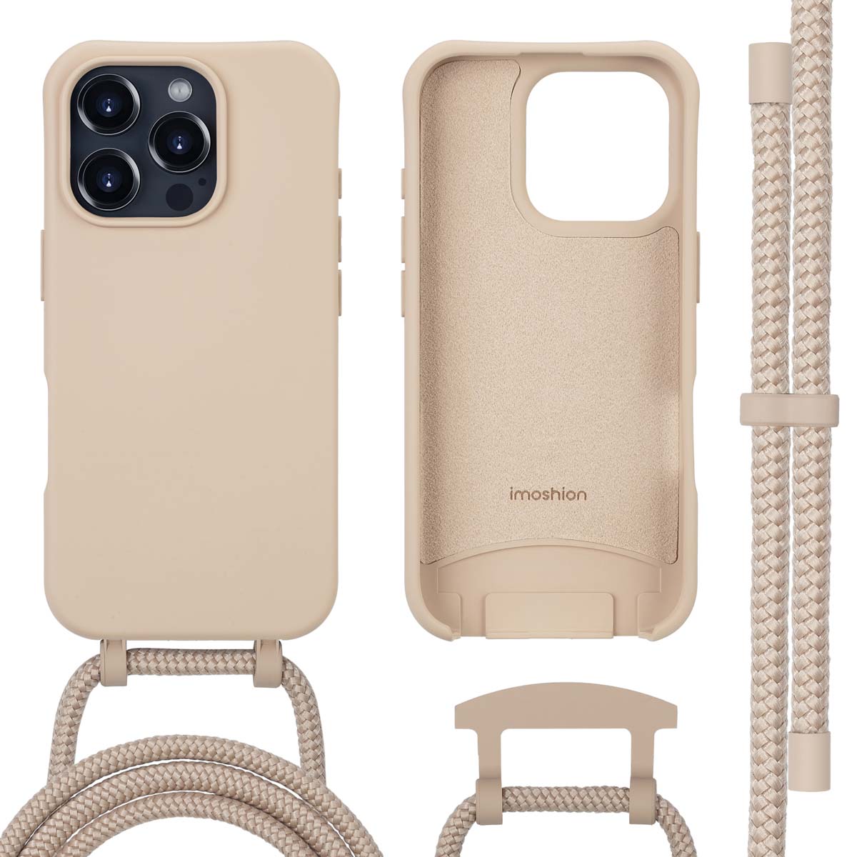 imoshion Coque arrière Color avec cordon amovible et MagSafe Apple iPhone 16 Pro Max - Nude