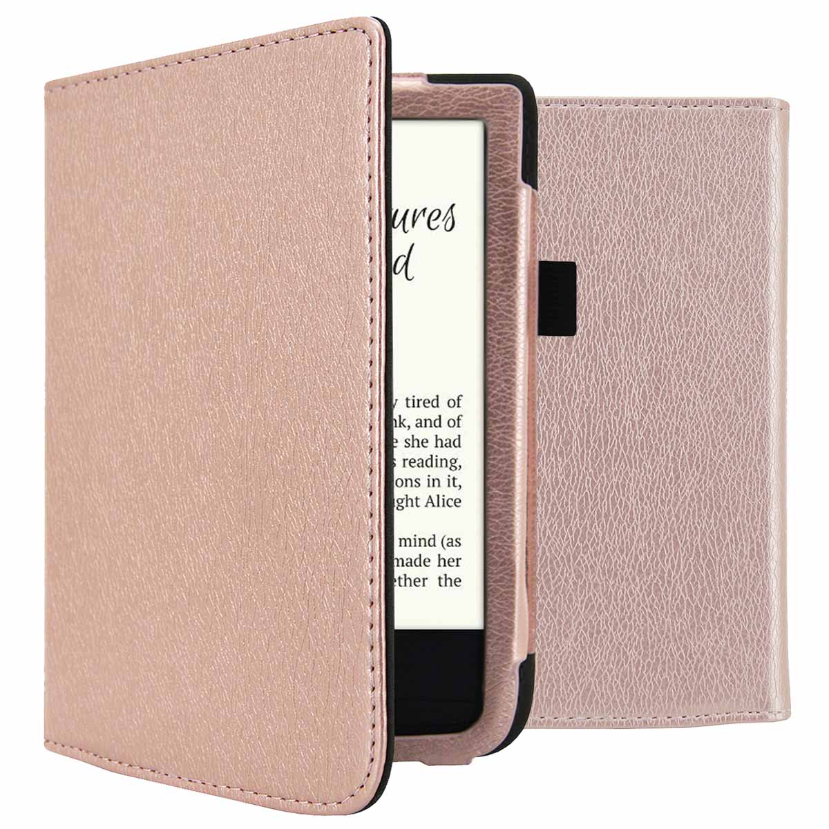 imoshion Vegan Leather Bookcase voor de Pocketbook Touch Lux 5 / HD 3 / Basic Lux 4 / Vivlio Lux 5 - Rosé Goud