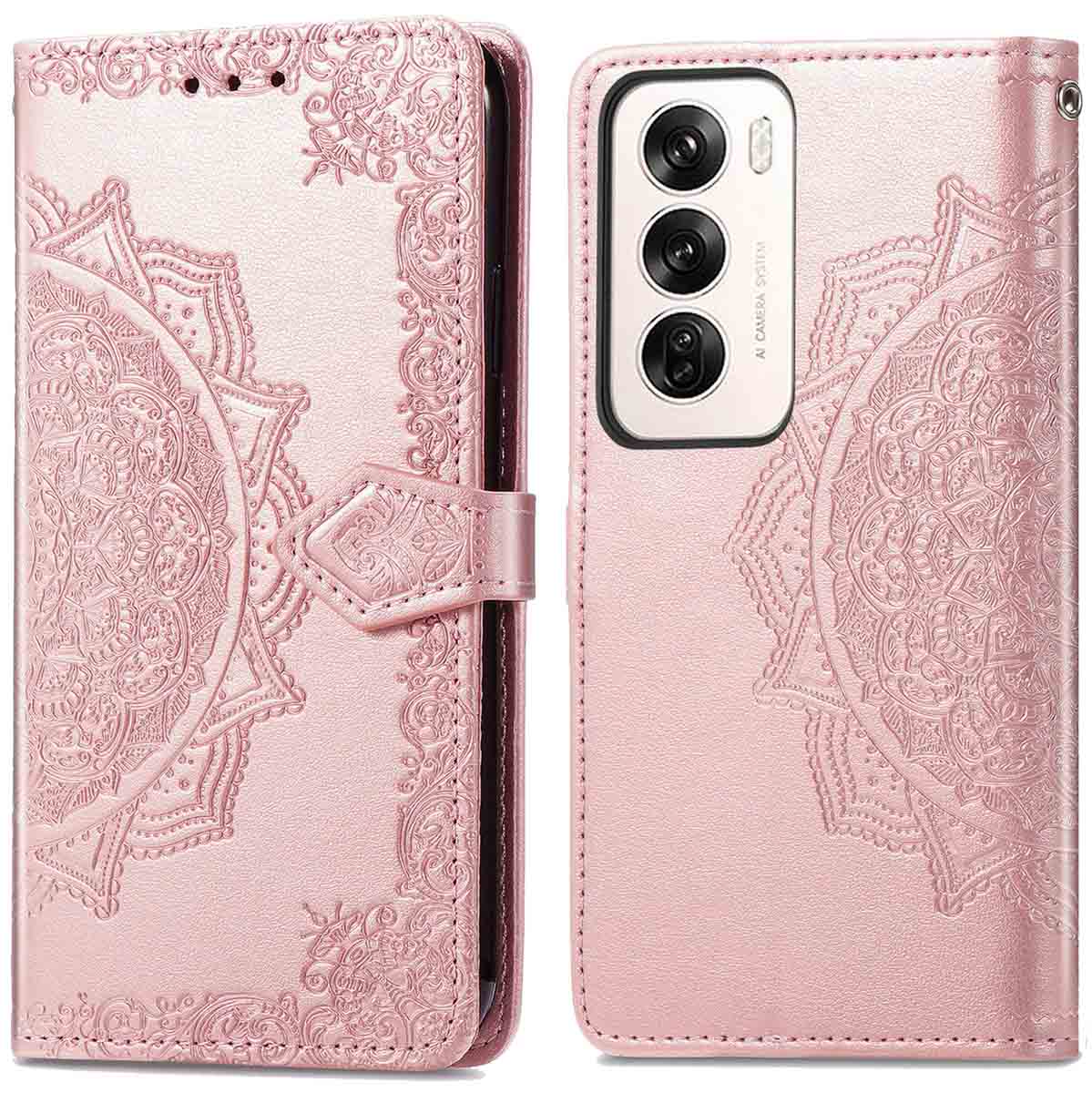imoshion Mandala Bookcase voor de Oppo Reno 12 Pro - Rosé Goud