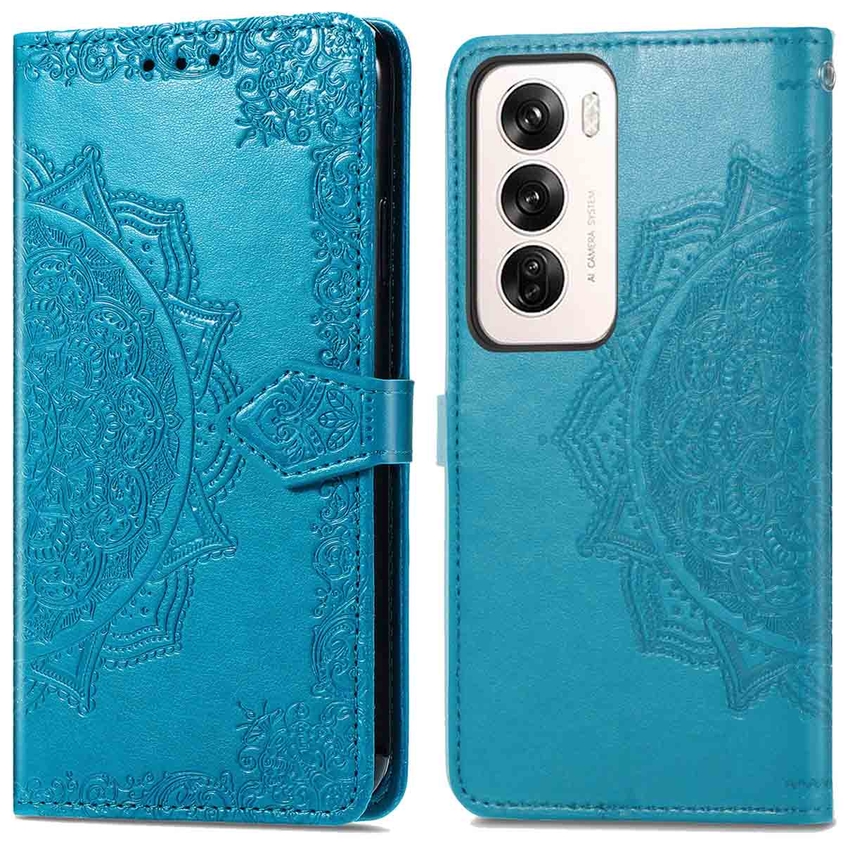 imoshion Mandala Bookcase voor de Oppo Reno 12 Pro - Turquoise