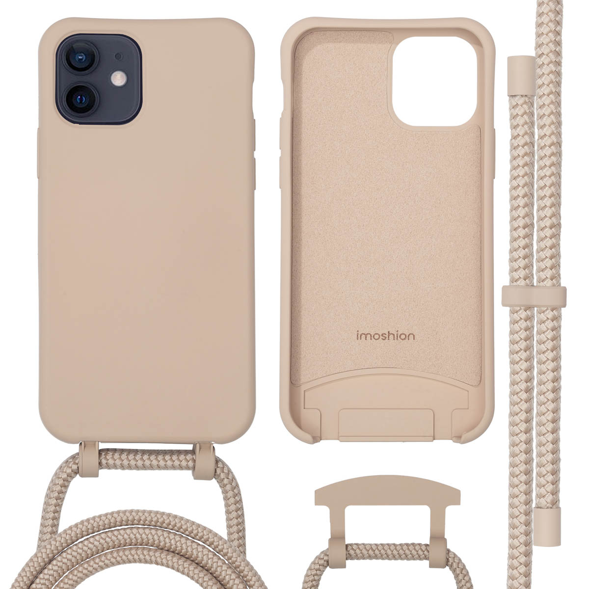 imoshion Coque arrière Color avec cordon amovible et MagSafe Apple iPhone 12 (Pro) - Nude