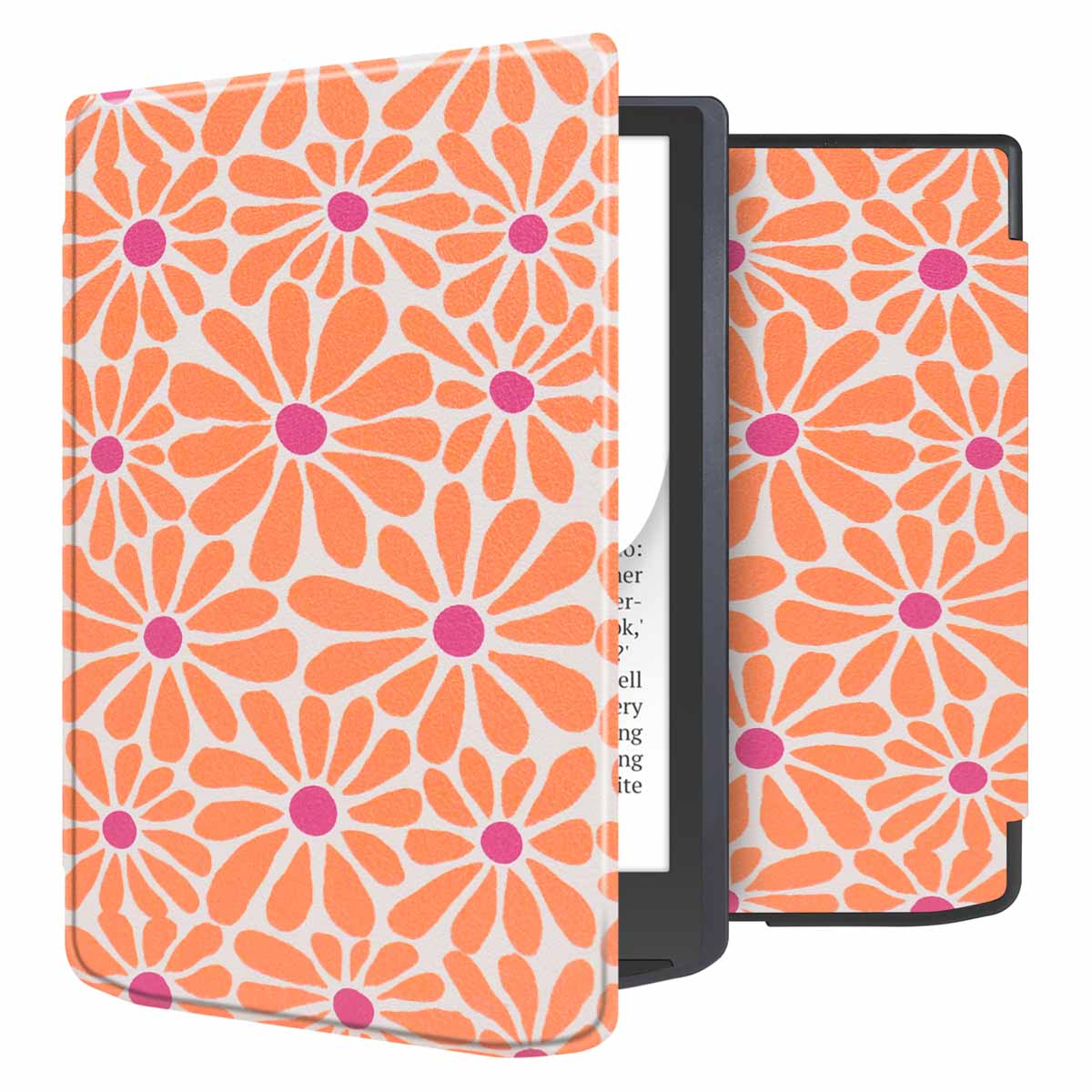 imoshion Étui á rabat Pocketbook InkPad Color 3 / InkPad 4 - Orange Flowers Connect