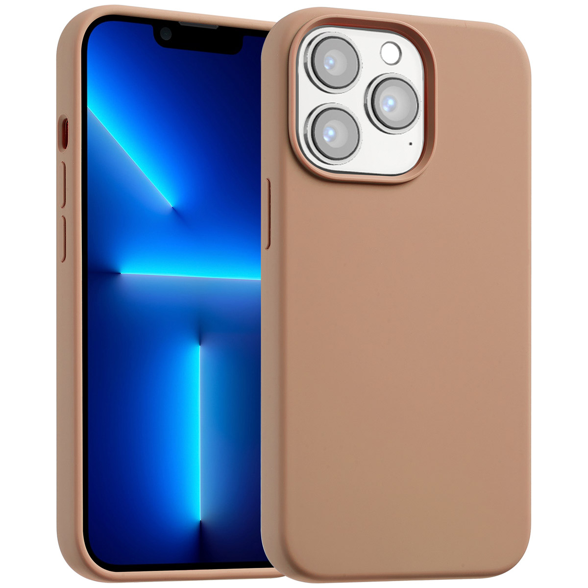 Accezz Coque Liquid Silicone avec MagSafe Apple iPhone 13 Pro Max - Marron clair