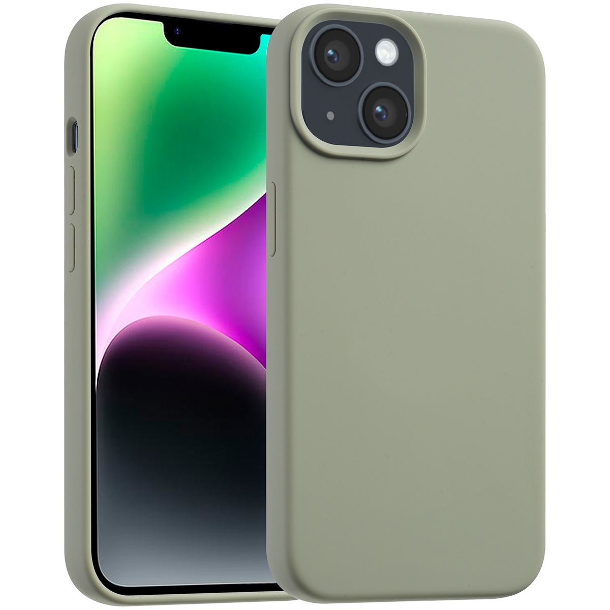 Accezz Liquid Silicone Backcover met MagSafe voor de Apple iPhone 14 / 13 - Cooper Green