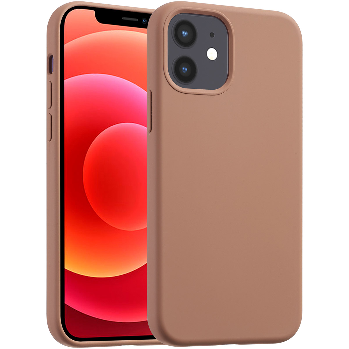 Accezz Coque Liquid Silicone avec MagSafe Apple iPhone 12 (Pro) - Marron clair
