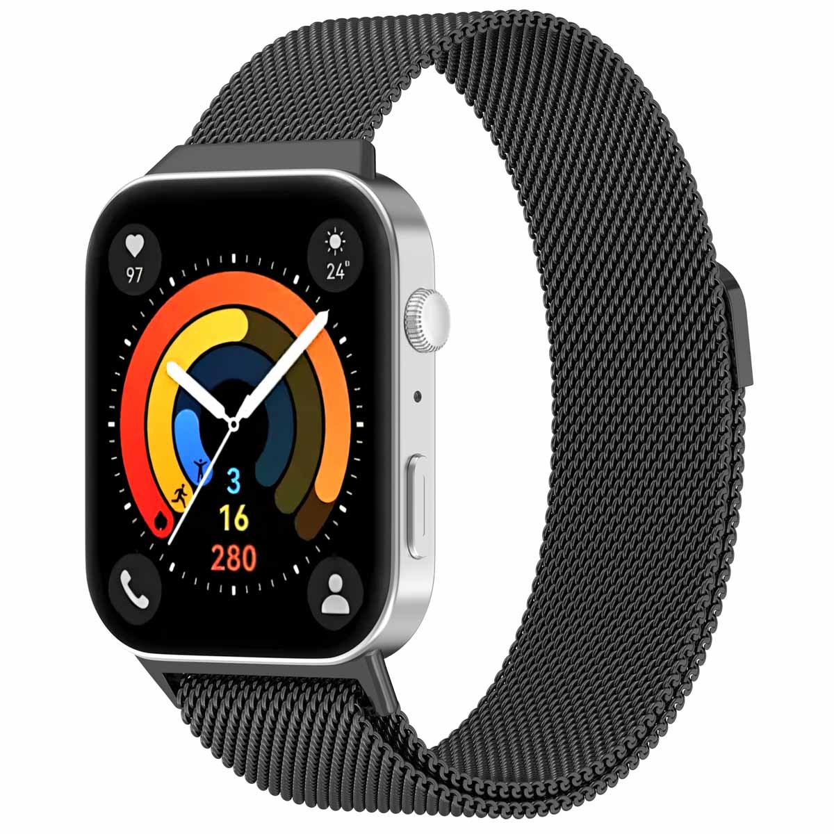 imoshion Milanees magnetisch bandje voor de Huawei Watch Fit 3 - Zwart