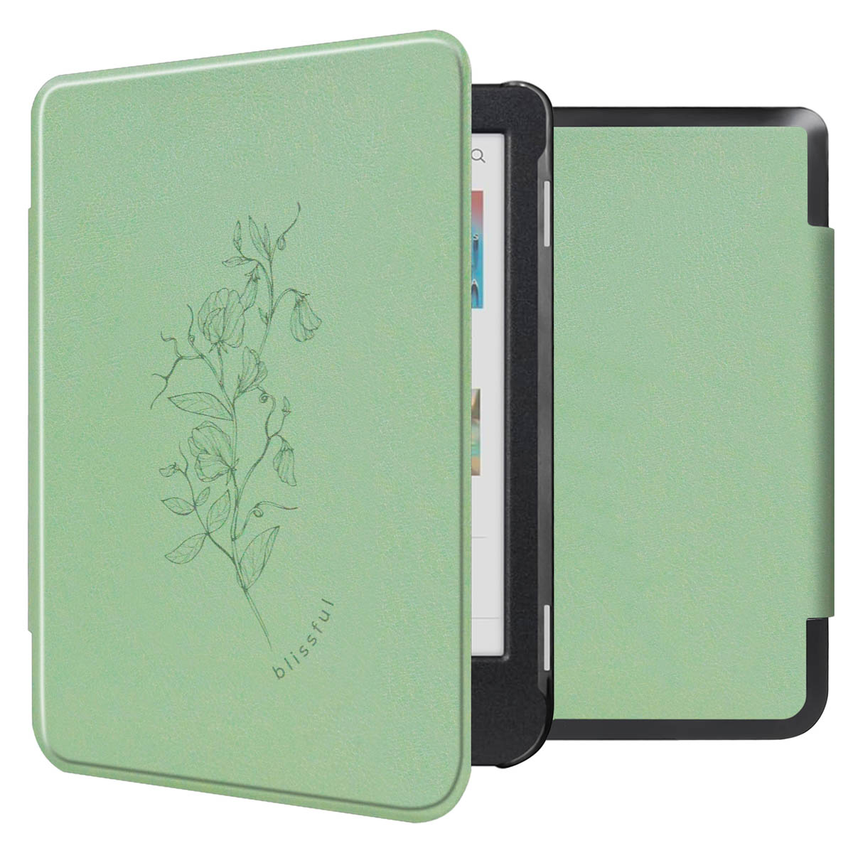 imoshion Design Slim Hard Case Sleepcover Kobo Clara Colour / BW - Floral Green