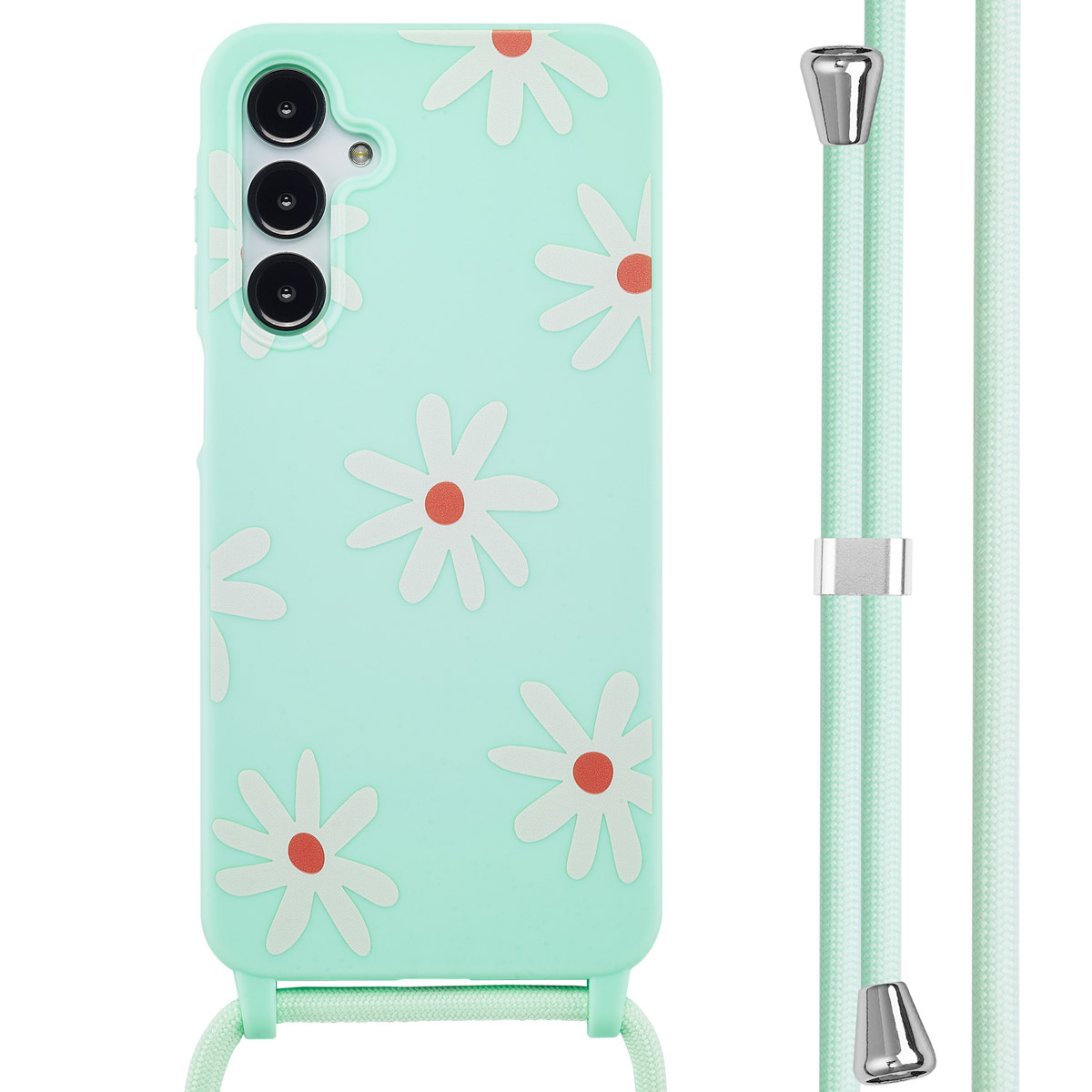 imoshion Siliconen design hoesje met koord voor de Samsung Galaxy A16 - Green Flower Distance