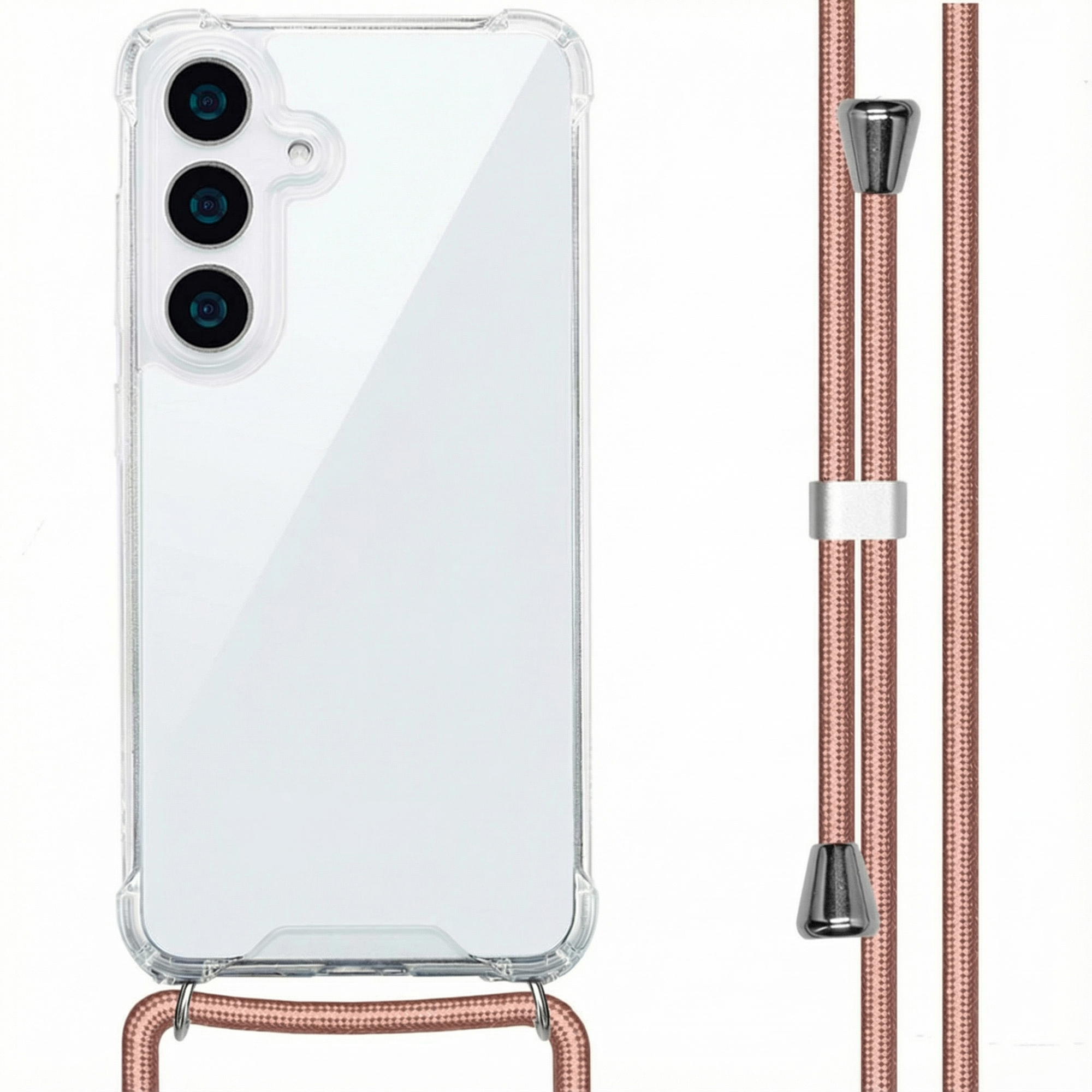 imoshion Coque arrière Transparente avec cordon Samsung Galaxy S25 - Rose Doré