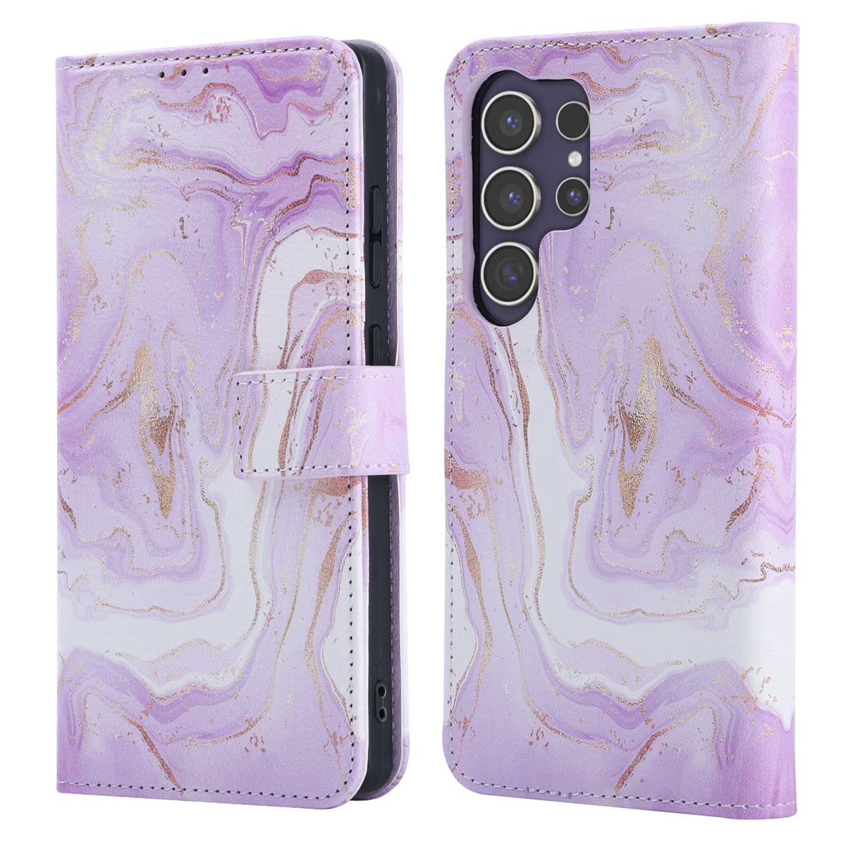 imoshion Design Bookcase voor de Samsung Galaxy S25 Ultra - Purple Marble