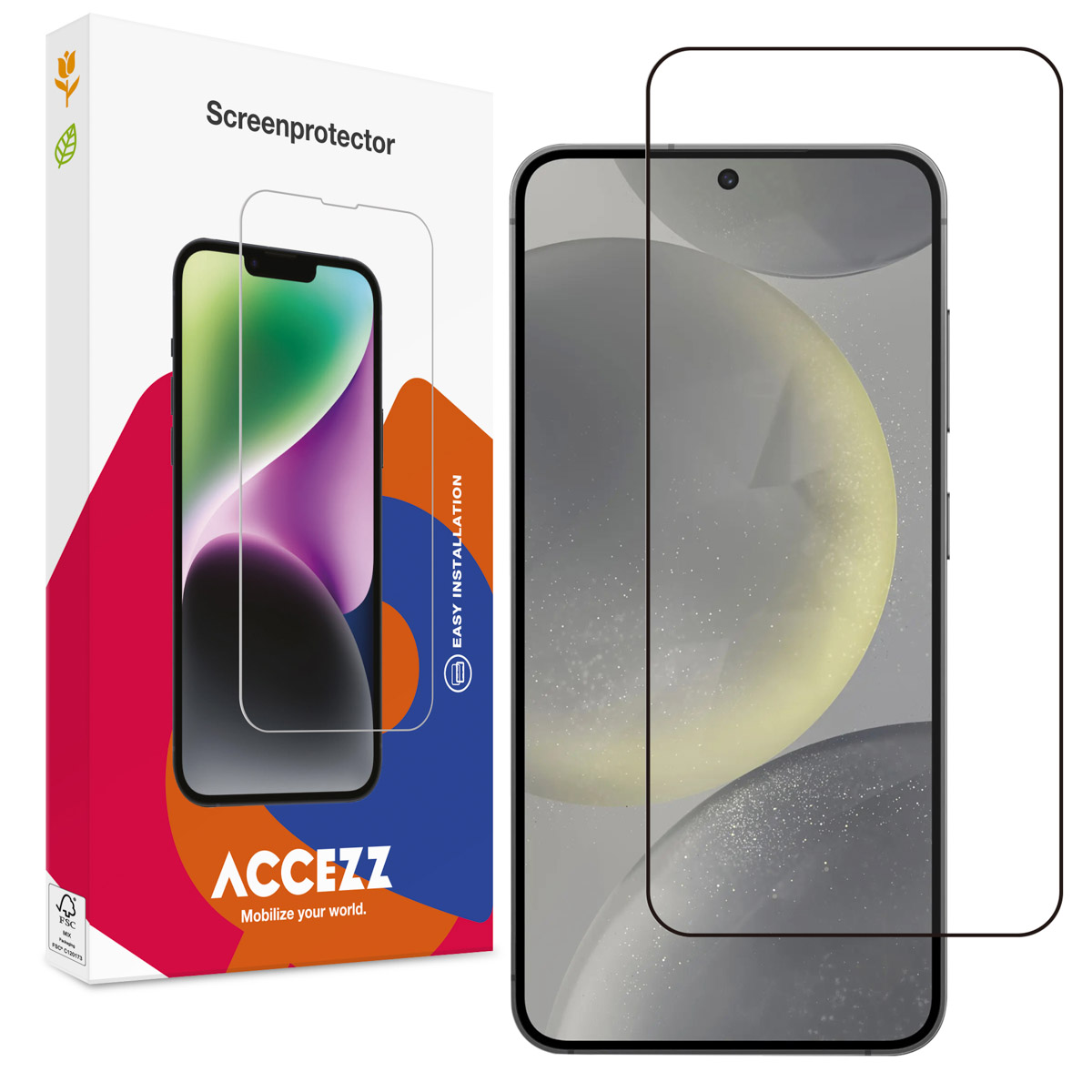 Accezz Gehard Glas Full Cover Screenprotector voor de Samsung Galaxy S25 / S24