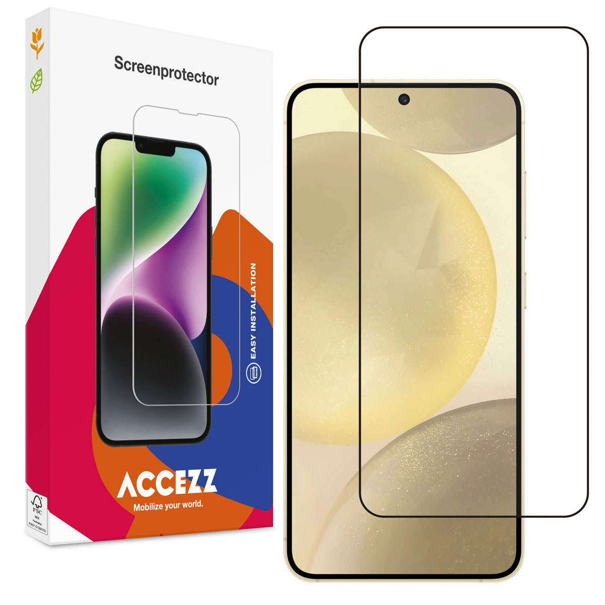 Accezz Protection d'écran en verre trempé Full Cover Samsung Galaxy S24 Plus / S25 Plus