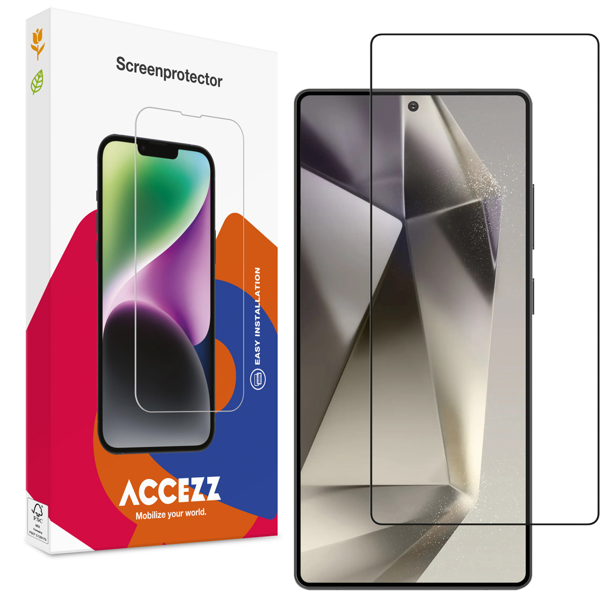 Accezz Gehard Glas Full Cover Screenprotector voor de Samsung Galaxy S25 Ultra
