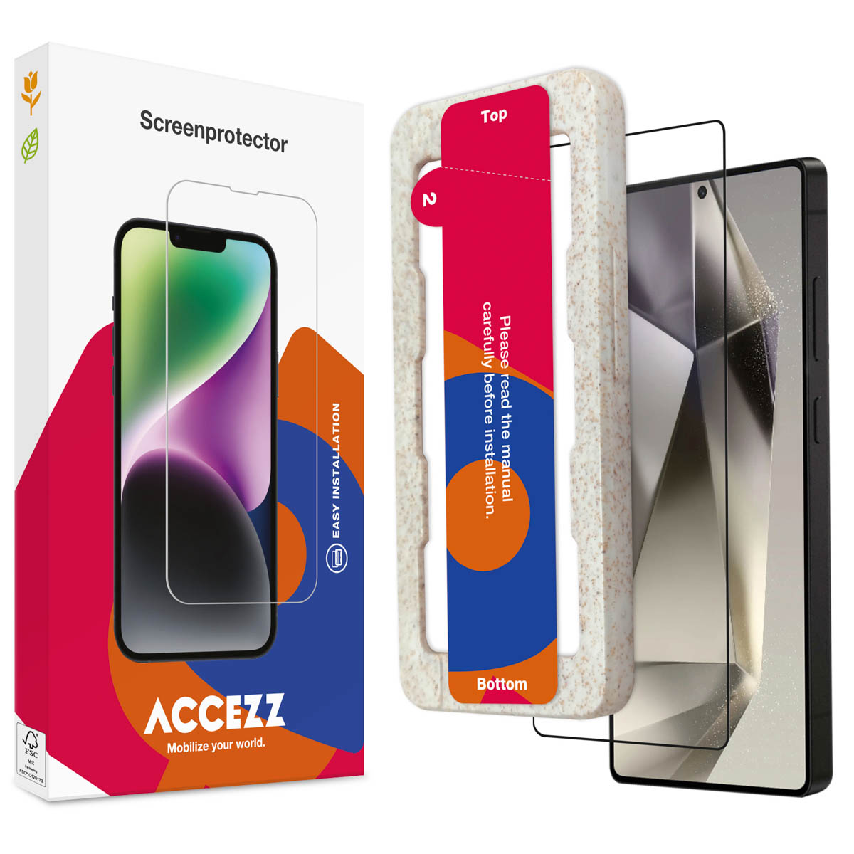 Accezz Gehard Glas Full Cover Screenprotector met applicator voor de Samsung Galaxy S25 Ultra