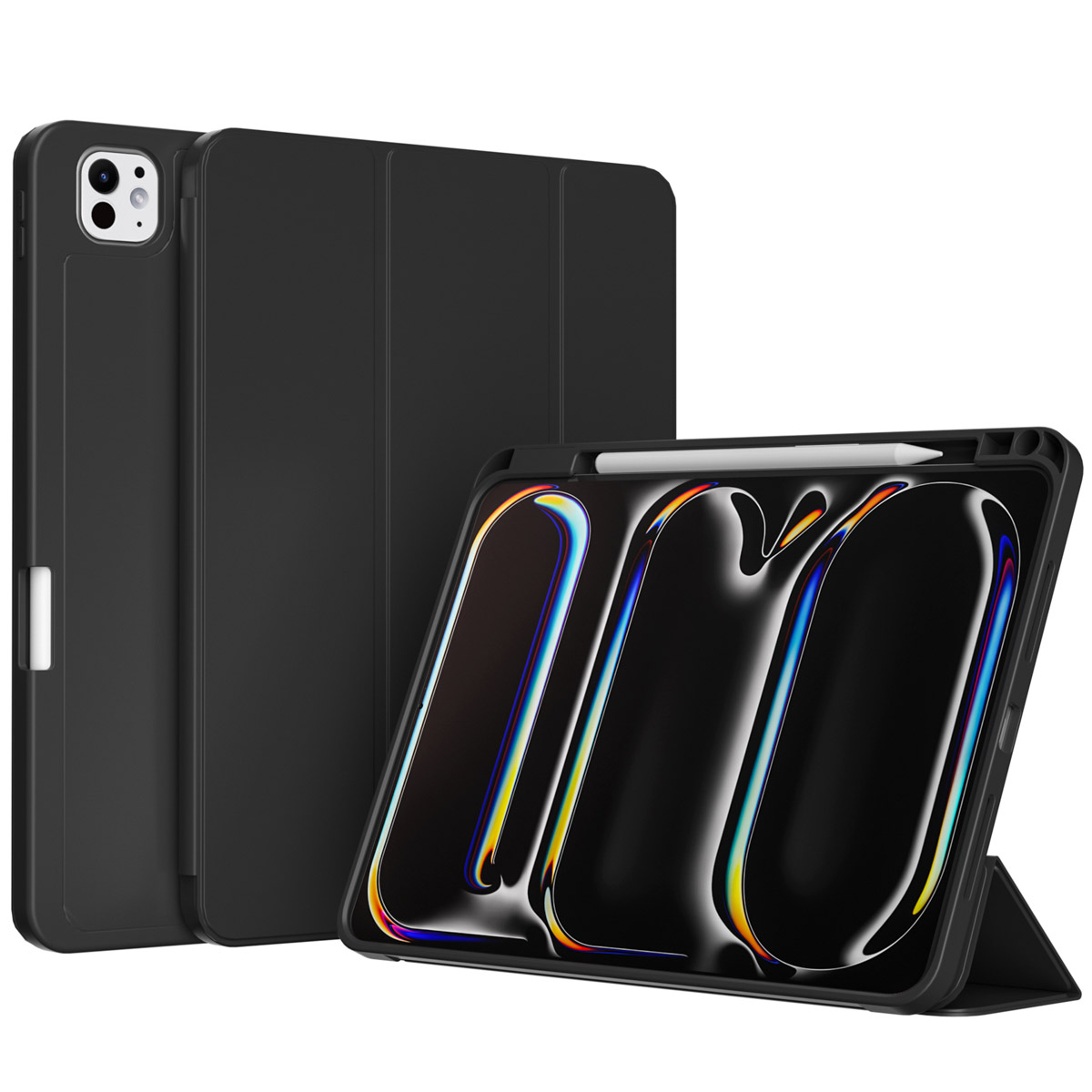 Accezz Smart Silicone Bookcase voor de Apple iPad Pro 13 (2025) M5 / (2024) M4 - Zwart