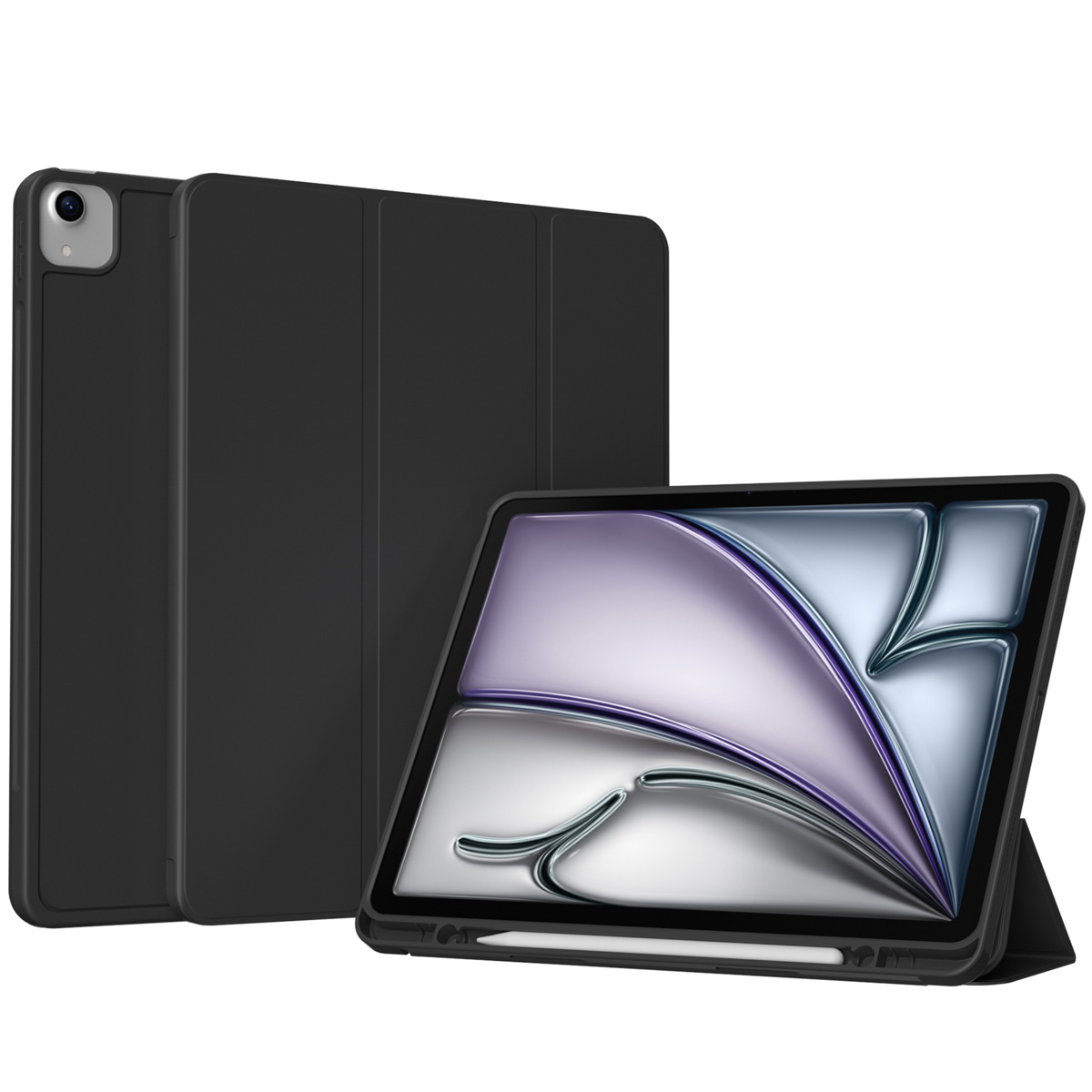 Accezz Smart Silicone Bookcase voor de Apple iPad Air 13 inch (2026) M4 / (2025) M3 / (2024) M2 - Zwart