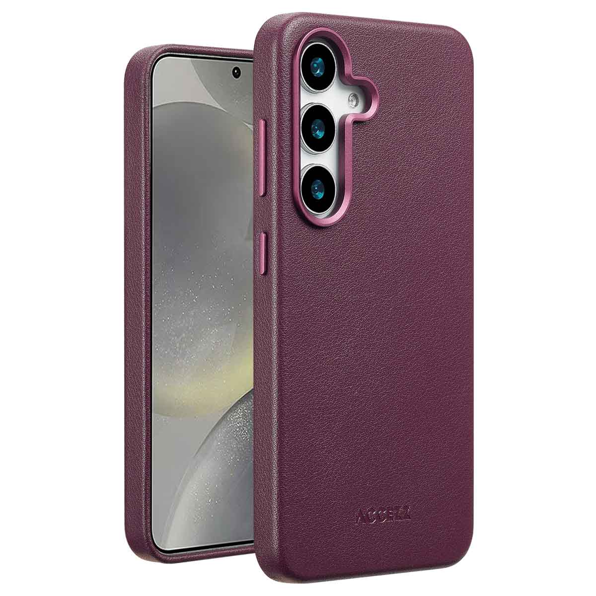 Accezz MagSafe Leather Backcover voor de Samsung Galaxy S25 Plus - Heath Purple