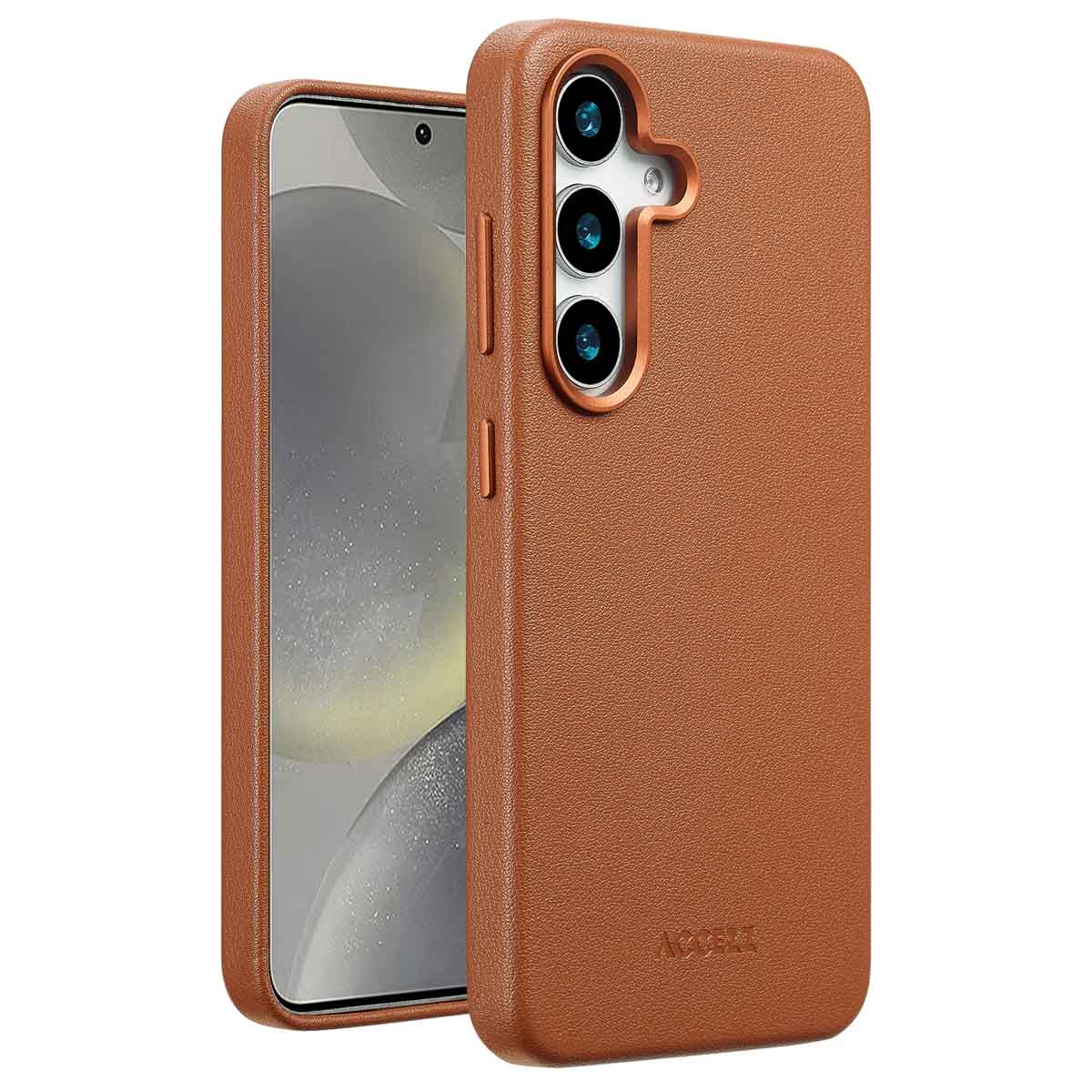 Accezz MagSafe Leather Backcover voor de Samsung Galaxy S25 Plus - Sienna Brown