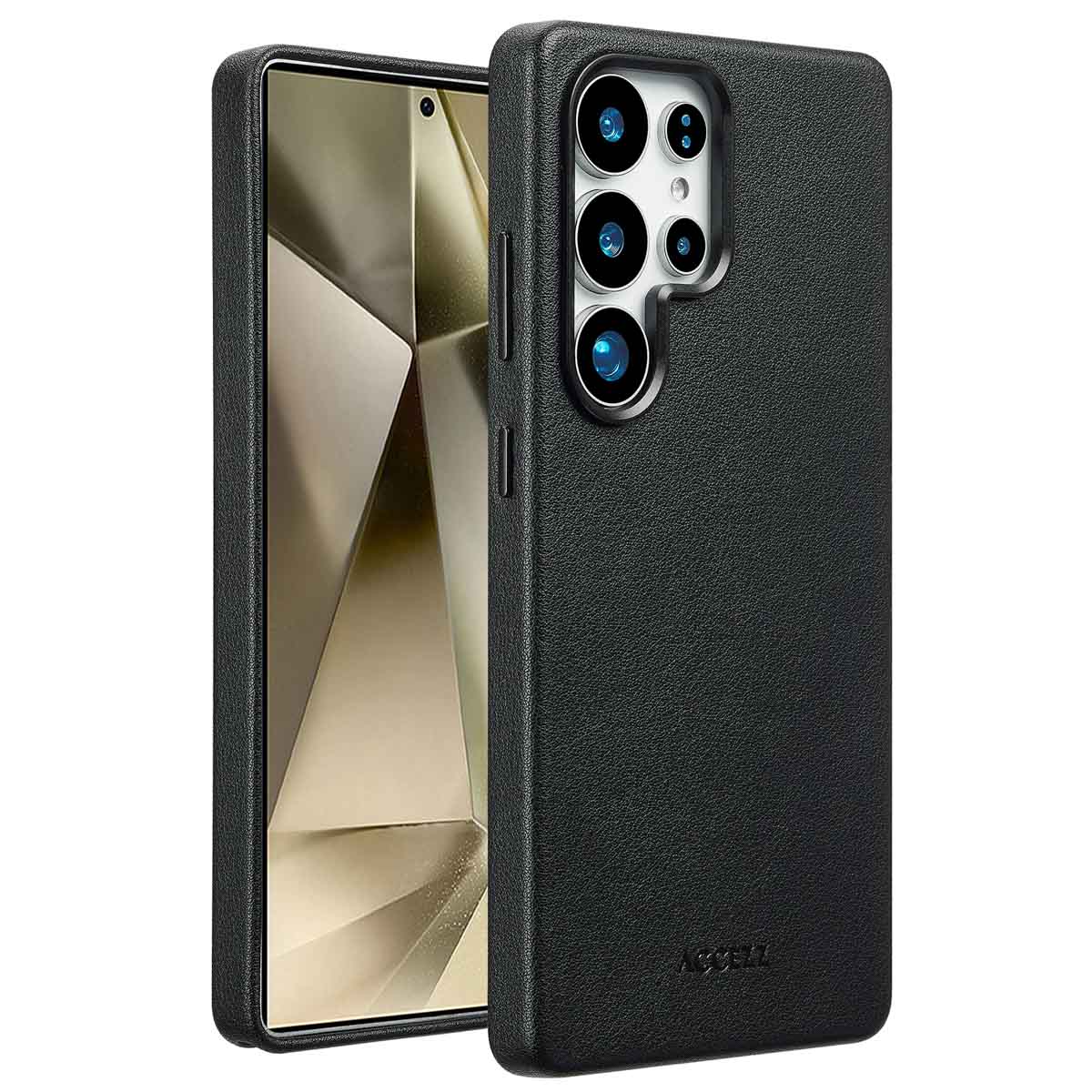 Accezz MagSafe Leather Backcover voor de Samsung Galaxy S25 Ultra - Onyx Black