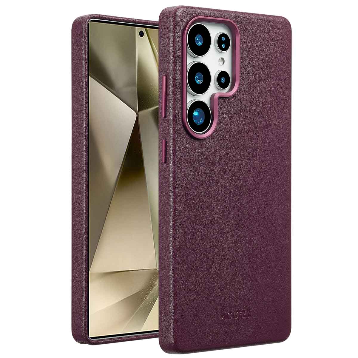 Accezz MagSafe Leather Backcover voor de Samsung Galaxy S25 Ultra - Heath Purple