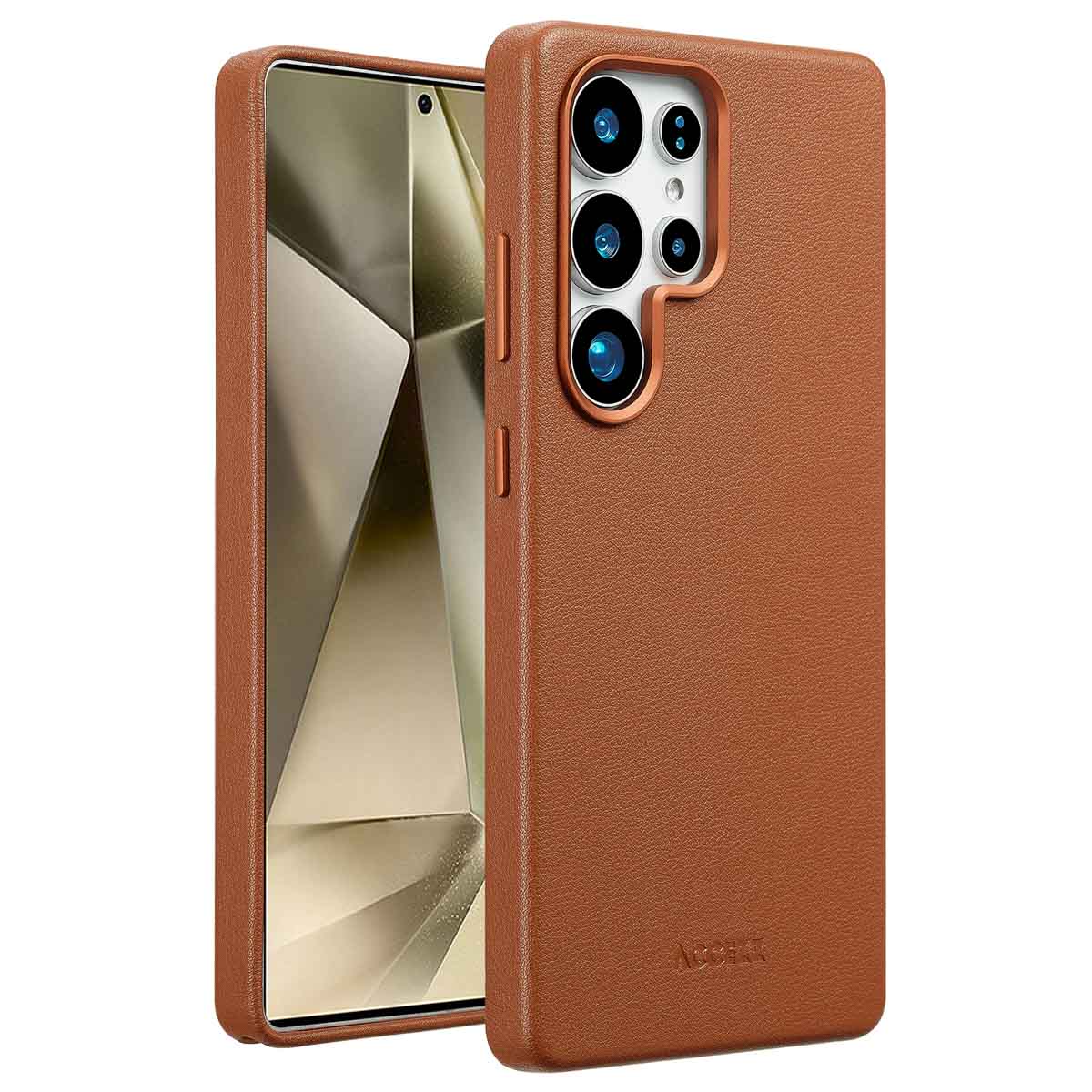 Accezz MagSafe Leather Backcover voor de Samsung Galaxy S25 Ultra - Sienna Brown