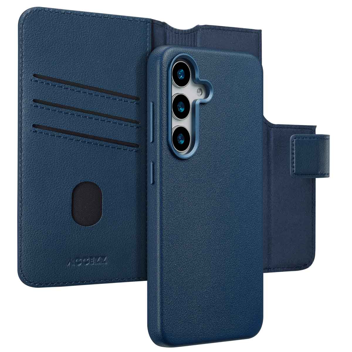 Accezz Leather Bookcase 2-in-1 met MagSafe voor de Samsung Galaxy S25 - Nightfall Blue