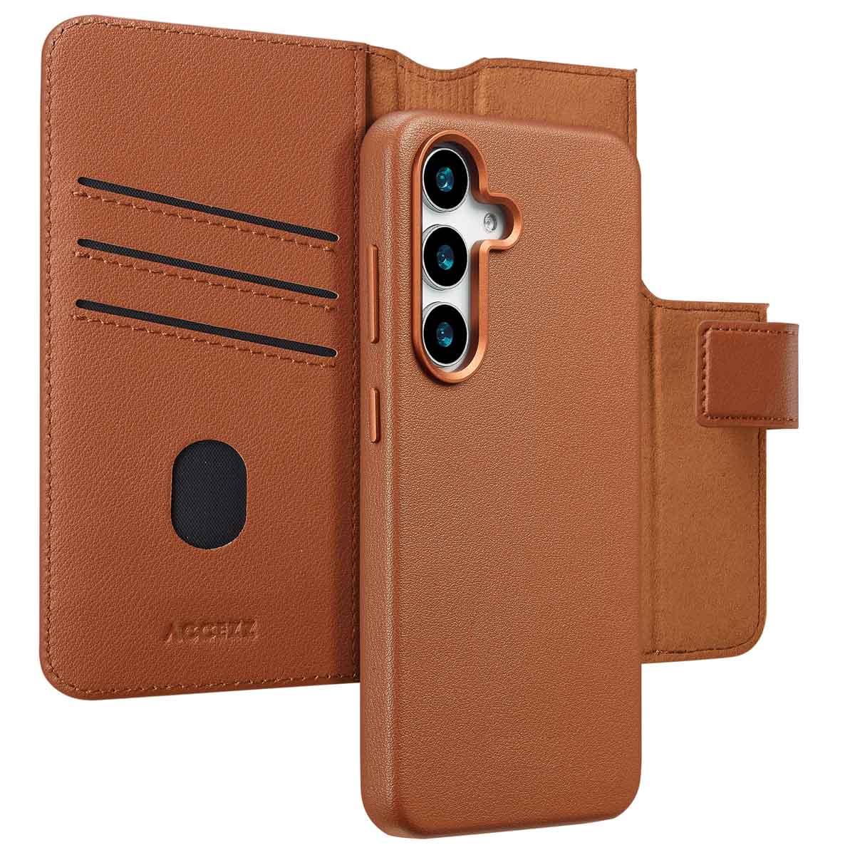 Accezz Leather Bookcase 2-in-1 met MagSafe voor de Samsung Galaxy S25 - Sienna Brown