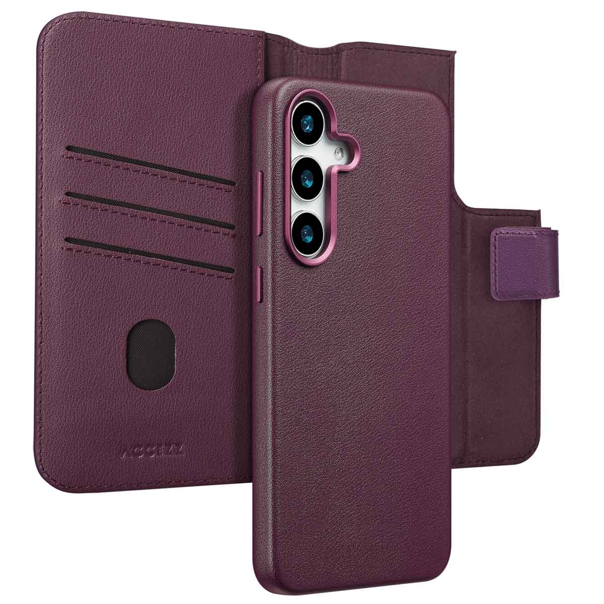 Accezz Leather Bookcase 2-in-1 met MagSafe voor de Samsung Galaxy S25 Plus - Heath Purple